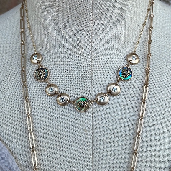 LONNA & LILLY Set in Distressed Gold-Tone Two-Row Long Pendant Necklace, 34" NWT - Picture 4 of 12